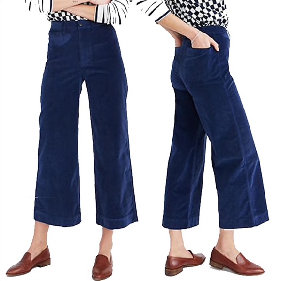 Madewell Pants - Madewell | Blue Velvet Emmett Cropped Pant NEW